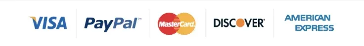 Accepted payments: Visa, PayPal, Mastercard, Discover and American Express